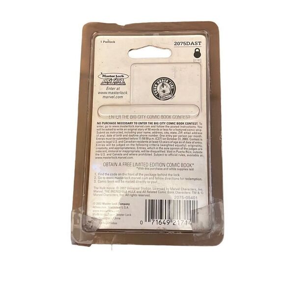 Master Lock 2065DAST Hulk Marvel 2002‎ Combination Lock - Picture 3 of 4
